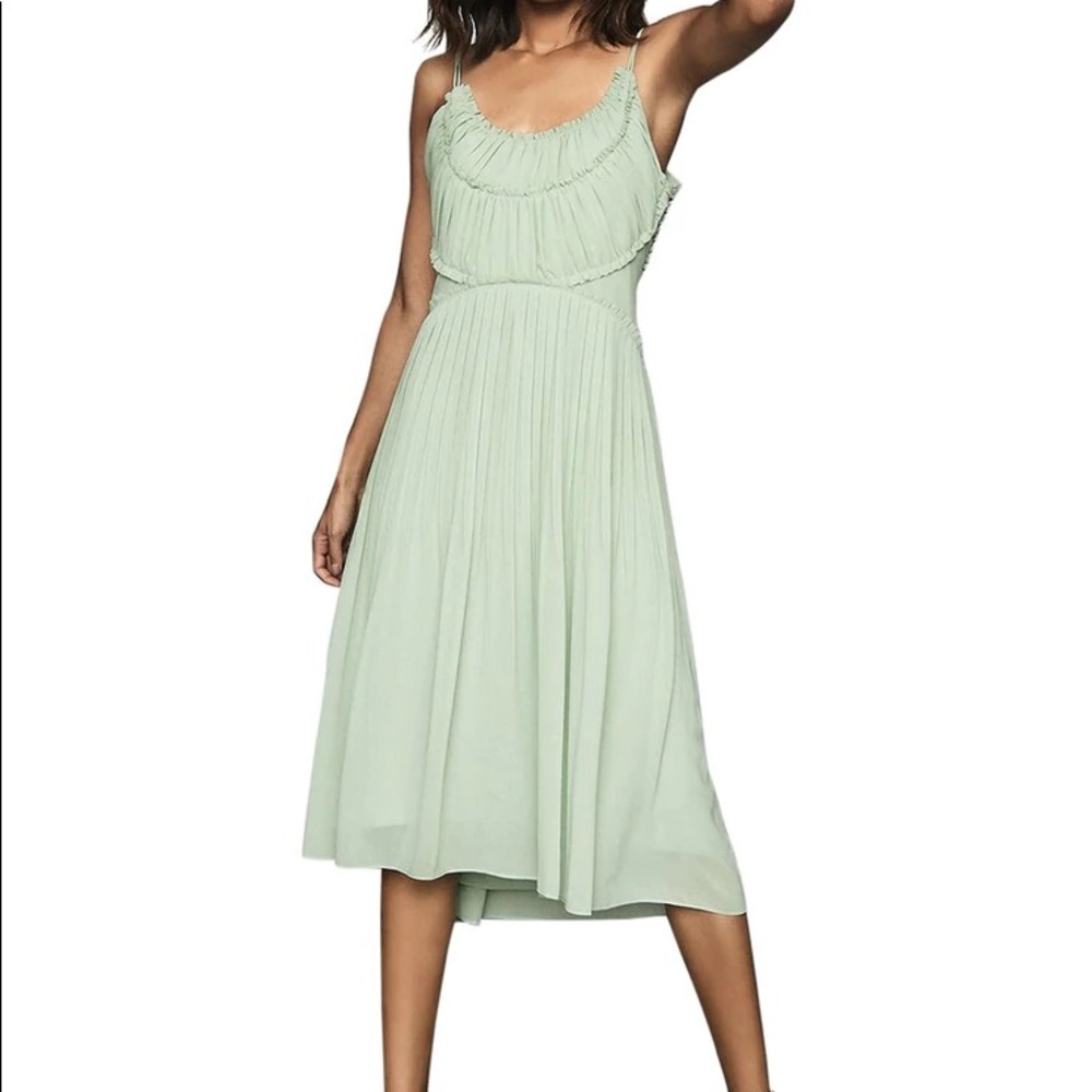 Reiss Grecian Style Mint Green Pleated Dress